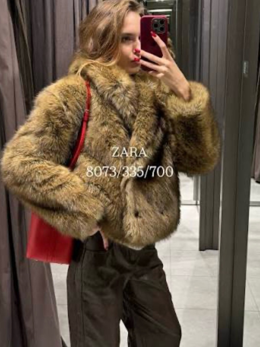 ZARA Brown Faux Fur Teddy Jacket